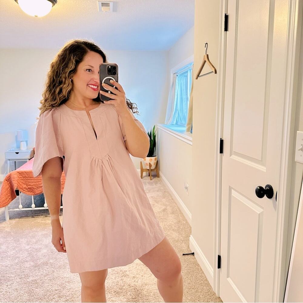 Tuckernuck Pomander Place Pink Purple Flutter Sleeve Mini Dress XS